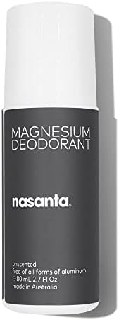 nasanta Magnesium Deodorant - Australian Made, Aluminum Free, Baking Soda Free, Alcohol Free - Clinically Tested for Sensitive Skin - Unscented For Men and Women - 80 mL 2.7 Fl Oz - Roll on