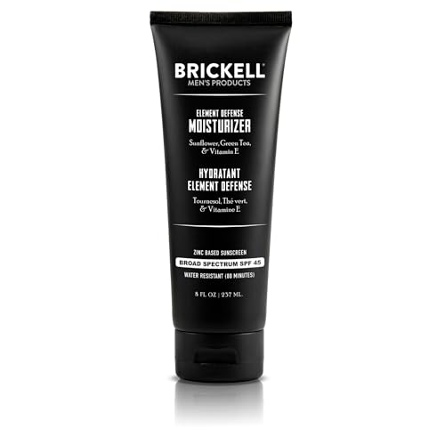 Best Sunscreen for Bald Men Over 60: Protect Your Scalp Every Day 22 Brickell Men's Element Defense SPF45 Moisturizer for Men, Mineral Sunscreen, Hydrates and Protects Skin Against UVA/UVB Rays, With Zinc, Vitamin E, and Green Tea, 8 Ounce, Unscented