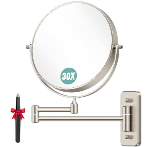 Auxmir 8 Double-Sided Wall-Mounted Makeup Mirror 1X/30X Magnifying Mirror