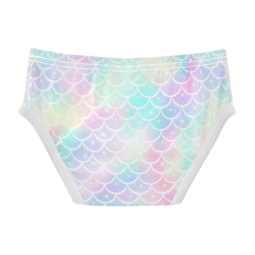 ODAWA Pastel Mermaid Scales Underwear Briefs, Boy Underwear 2T2