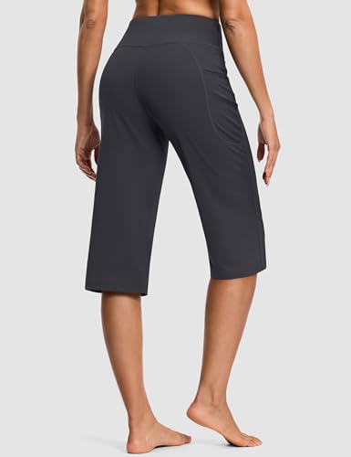 Image of ISEEGZ 15 inch / 18 inch / 21 inch / 25 inch Capri Pants for Women High Waist with Pockets Women's Capris Workout Yoga Pants Loose Straight Leg
