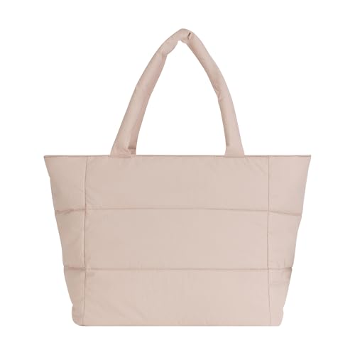 Image of PUMA Women's Plush Soft Nylon Tote with Padded Straps, Zip Closure & Metal Logo Plaque