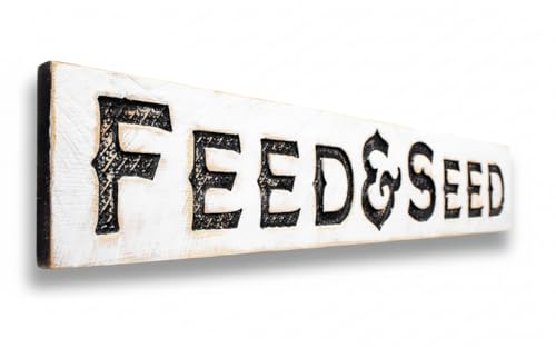 Large Feed & Seed Sign - Carved in a 55