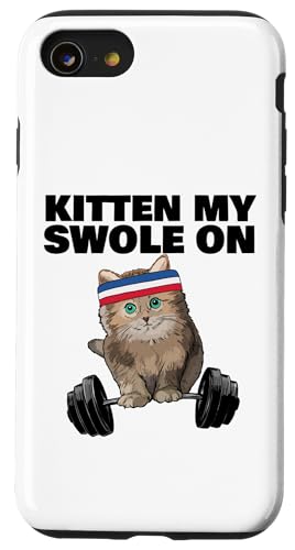 Kitten my Swole On Gym ���[�N�A�E�g �q�L My Swole On �X�}�z�P�[�X iPhone SE (2020) / 7 / 8 �p