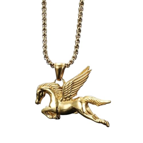 Collier Pendentif Cheval Volant en Argent Vintage au Fini Captivant