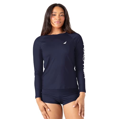 Nautica Women's Rashguard – Quick-Dry, UPF Protection, Swim Shirt, Pool, Beach, Hiking, Yoga, Volleyball