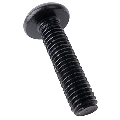 Linsenkopfschraube, 20 Stück, M6 x 25 mm, Ø 12 mm Kopf mit Innensechskant, in Schwarz, werkzeugfestes Metall, Verkleidungsschrauben für Motorrad, Auto, Roller, Kfz Schrauben mit Gewinde, Klemmen Clip