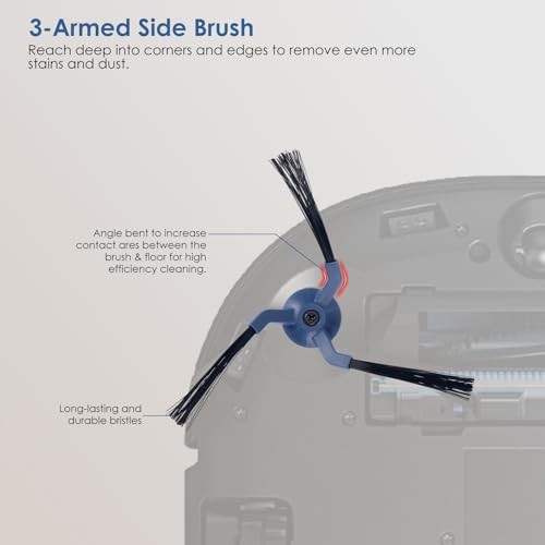 Replacement Parts Compatible with eufy X10 Pro Omni Robot Vacuums Replacement Parts, 4 Dust Bags, 4 Washable Vacuum Mop Cloths, 4 Side Brushes, 4 HEPA Filters, 1 Main Brush, X10 Pro Omni Accessories