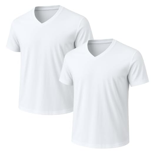 Pacote com 2 camisetas masculinas gola V – algodão premium pré-encolhido macio, mangas curtas, gola reforçada, gola redonda, ajuste casual, 2 branco, G
