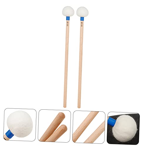 Baquetas de fieltro ERINGOGO, 2 piezas, con mango de madera y color azul, para instrumentos de percusión, clases de música y meditación sonora miniatura 7