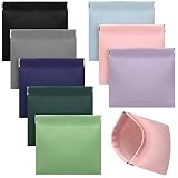 Lauwell 8 Pieces Lambskin Pocket Cosmetic Bag Cute Small Portable Makeup for Purse Pouch Mini Pu Lea