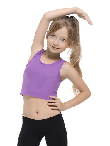 Image of Geyoga 6 Pieces Girls Dance Tank Top Racerback Crop Top Sleeveless Dance Outfit for Ballet Hip Hop Athletic Wear