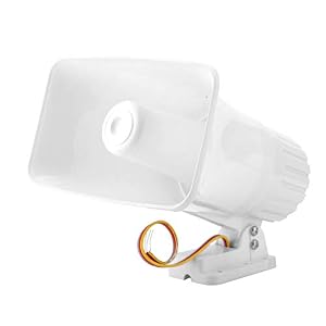 Electronic Alarm Siren Horn 150dB Indoor/Outdoor Security Siren DC 12V for Home Security System – White