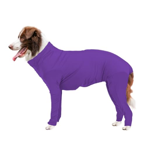 Image of Hamiledyi Dog Onesie Anti-Licking Dog Bodysuit Spay Surgical Recovery Suit for Dogs Pet Cone Alternative After Surgery Dog Shedding Suit for Female Male Neuter Dogs Claming Pajamas (Purple, Medium)