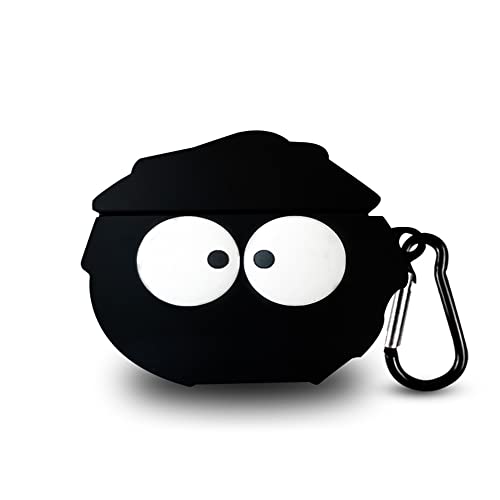 Funda para AirPods bola de carbón en silicona negra para protección de base de carga