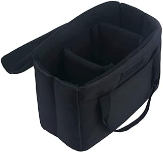 BOMKEE Camera Insert Bag, SLR Camera Cube Inserts Shockproof Padded Soft Folding Partition SLR DSLR Protection Case for Camera Lens Accessories Sony Canon Nikon OlympusBlack