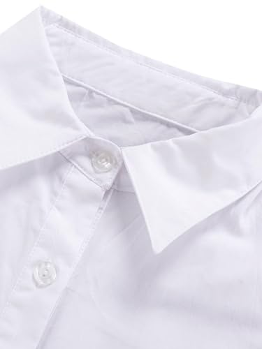 Rooscier Women's Casual Shirt Dress Collar V Neck Button Down Short Sleeve Loose Mini Dresses4