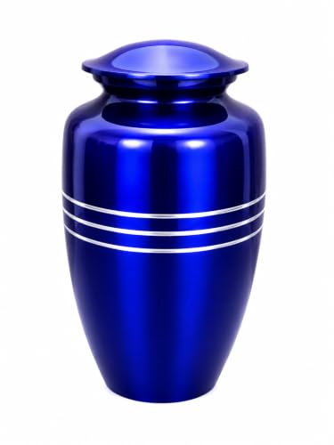 CLEENTABLE Navy Blue Cremation Urn for Human Ashes,