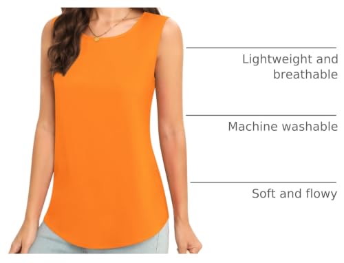 Image of Women's Sleeveless Chiffon Tank Top Business Casual Blouse Tunic Top