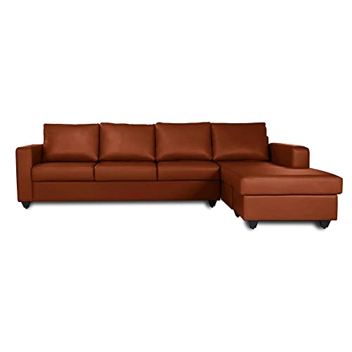 Image of Wakefit Sofa Set | 3 Year Warranty | Sofa 3 Seater, 3 Seater Sofa for Living Room, Wooden Sofa Set, 3 Seater + Right Aligned, Sofa for Living Room - Napper(Romance : Tan)