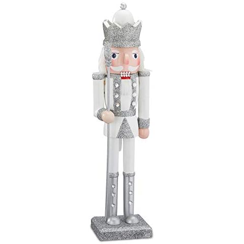 Cepewa Wooden Nutcracker King w/s 38 cm Christmas Decoration Figure Ore Mountains Nutbreaker Nutcracker Nut Tongs (1 x King w/s 38 cm) Cover