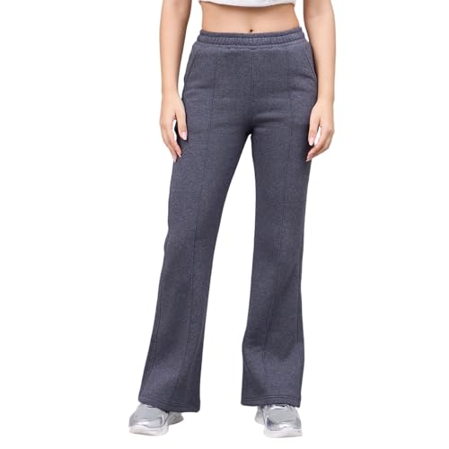 Image of 98 Degree North Women Flared Fleece Track Pants-GL1315-ALMOND