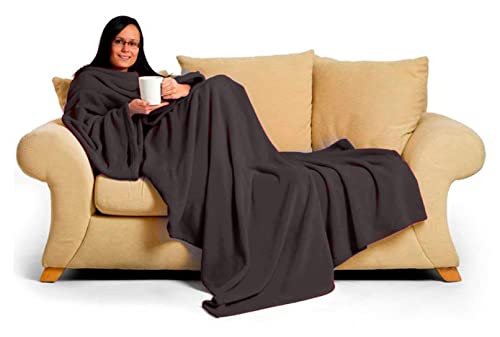 RevolutionLine - Batamanta con Bolsillo Incorporado | Suave y cálida al Tacto, Muy cómoda y Ligera | Manta para el sofá, Ideal para Regalar | Mantiene el Calor del Cuerpo | Color Negro Cover