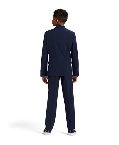 Image of Calvin Klein Boys Flat-Front Bi-Stretch Dress Pant, Straight Leg Fit, Belt Loops & Front Pockets