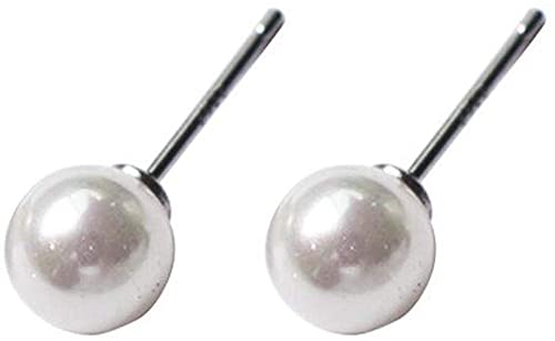 Boucles d'oreilles en Perles de culture rondes blanches 8mm bijoux femme argent 925 AAA