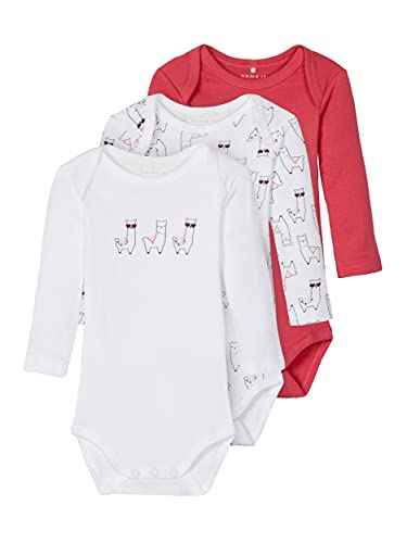 NAME IT Mädchen Langarm Body Set aus Bio-Baumwolle Claret Red 98