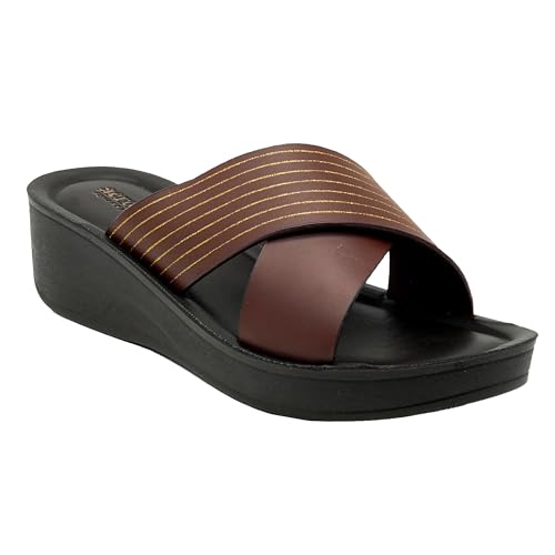Image of AEROWALK Stylish Fashion Sandal for Women | Comfortable| Lightweight | Anti Skid | Casual Office Footwear (AT28)