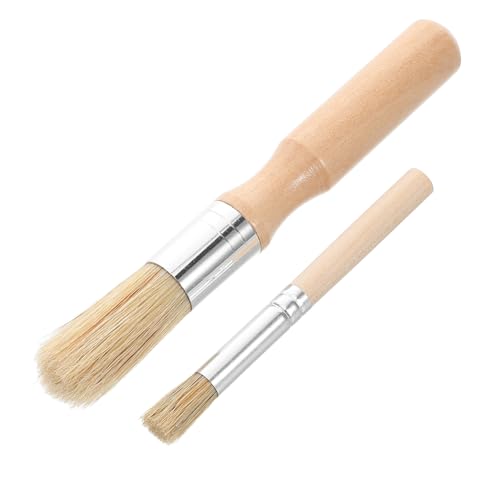 OSALADI 2pcs Wooden Handle Pastry Brush Soft Bristle Food Brushes for Cooking Baking Sauce and Egg Wash Essential Kitchen Tool for Pastry Chefs
