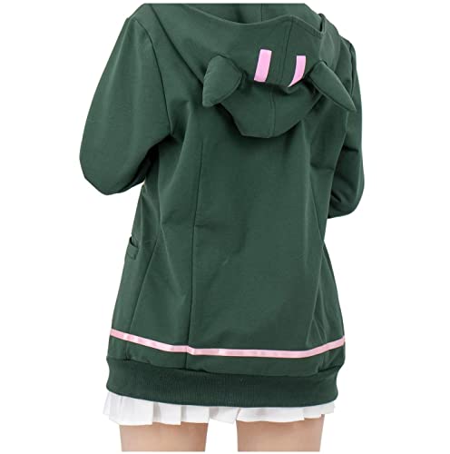 Dazcos Us Size Adult Anime Cosplay School Uniform Hoodie Coat For Halloween (Medium) Green #TOP2