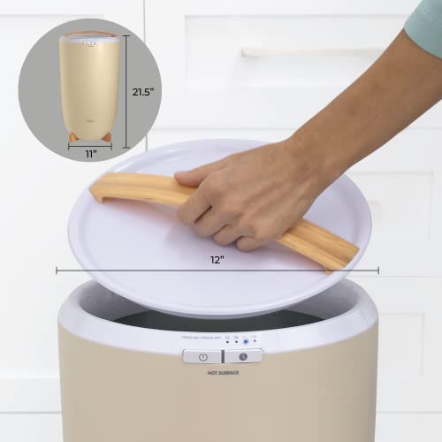 Zadro Large Aromatherapy Hot Towel Warmer With Lavender Essential Oil, Auto Shut Off Electric Towel Warmer For Bathroom (Large | 20L | 12" Dia. X 21" Tall, Ivory/Bamboo) #TOP2