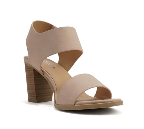 Image of Soda Wait-A ~ Women Open Round Toe Chunky Heel Ankle Strap High Heel Dress Sandals