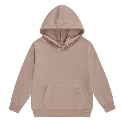 Girls Boys Tracksuit Athletic Sweatsuits Pullover Hoodie 2 Pieces Kids Sweatshirt and Jogger Sweatpants Outfits Set(Beige, 12-13 Years)2