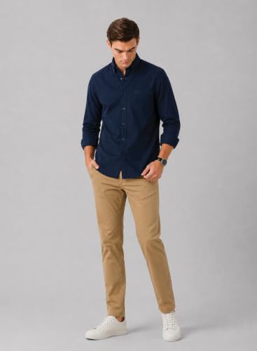 ADRO Men's Midnight-Navy Oxford Cotton Casual Shirt - Image 6