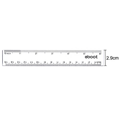 2 Pack Plastic Ruler Straight Ruler Plastic Measuring Tool for Student School Office (Clear, 6 Inch)