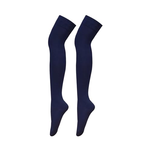 Image of Bestjybt Women Thigh High Socks Cotton Warm Long Over Knee High Stockings | Knee High Socks, Stay Up, Non-slip, Comfortable, Soft, Thick, Leg Warmers, Smooth Look, Well Made, Costume