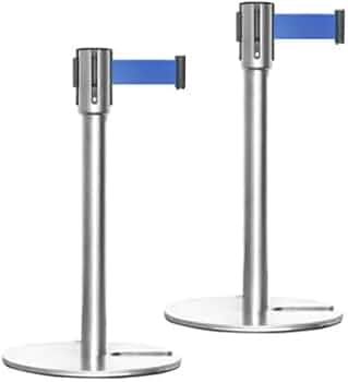 Amazon | ベルトパーテーション 2本セット L5-51S シルバー 青ベルト Amazon | ベルトパーテーション 2本セット L5-51S シルバー 青ベルト