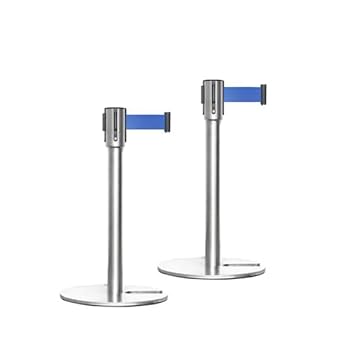 ベルトパーテーション 8本セット 赤5セット 青3セット 案内板 Amazon | 2本セット ロータイプ L5-51S-LOW (D・BLUE) 青ベルト