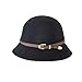 Women’s Wool Fedora Hat Autumn-Winter Dome Cap with British Buckle Fashion Fisherman Style Adjustable