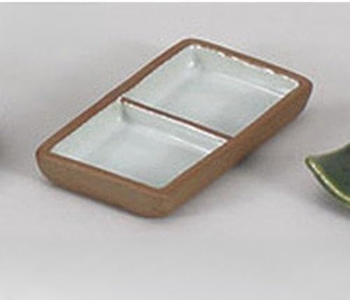 Set of 3, Condiment Dish, Red Soil Powder, 2 Dishes (4.2 x 2.4 x 0.6 x 0.6 inches (10.8 x 6 x 1.5 cm), Strengthening [Ryotei, Ryokan, Japanese Tableware, Restaurants, Commercial Use, Tableware]