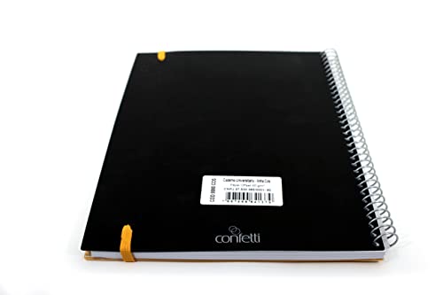 Caderno Universitário Cos 1x1 96 Folhas Pautado Amarelo Confetti