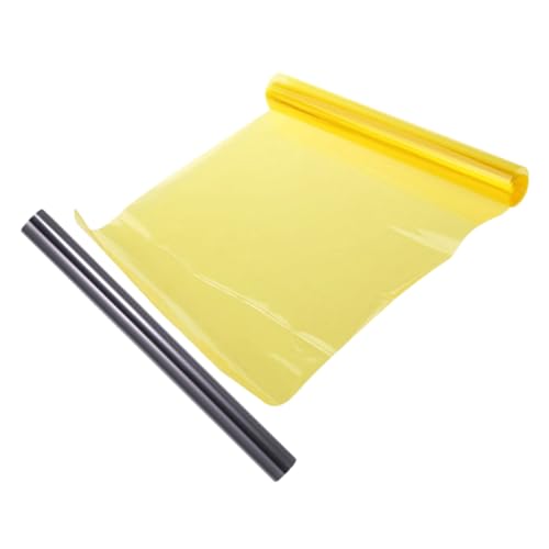 HANABASS Película Tintada Autoadhesiva para Faro de Coche 30X120 CM Vinilo Protector de Faro Delanteros y Antiniebla Lámina Tricolor Amarilla y Negro Claro para Tintado