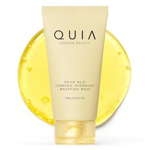 QUIA Turmeric + Kojic Acid Overnight Wrapping Mask – Hydration Mask for Glowing Skin – Evens Tone, Soothes Redness and Improves Skin Texture – Korean Skincare 75ML