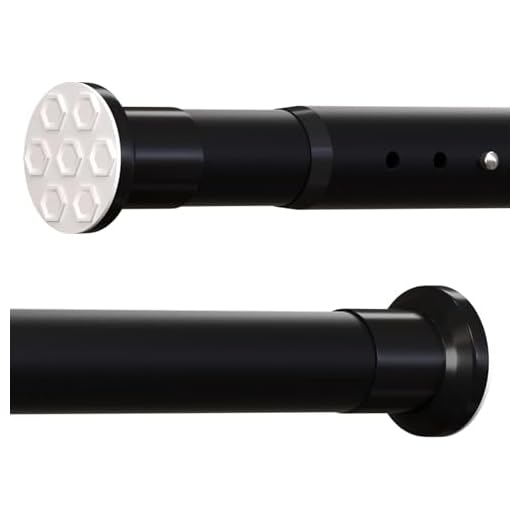 Oxdigi Room Divider Tension Curtain Rod Long / 141.7-161.4 inches Large No Drilling Adjustable Window Curtain Rod for Bathroom, Shower Indoor Decor/Black