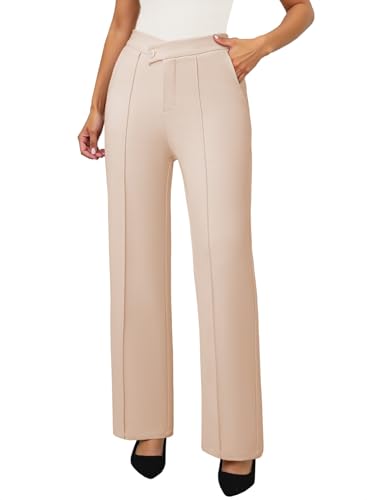 Pink Queen Womens Crossover Dressy Pants Business Casual Work Pan...