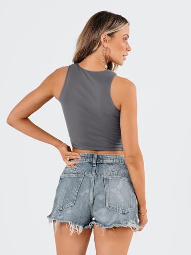 EFAN Womens Sexy Sleeveless Double Lined Crop Tops Workout Cute Tight Racerback Tank Tops Summer Clothes Teen Girls 2025