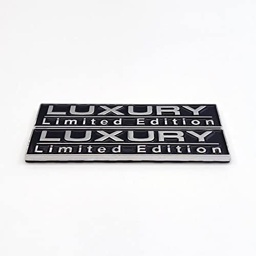 Image of 2X Luxury Limited Edition Emblem 3D Auto Racing Sport Badge Rear Trunk Sticker Side Fender Decal Nameplate (Chrome Black)